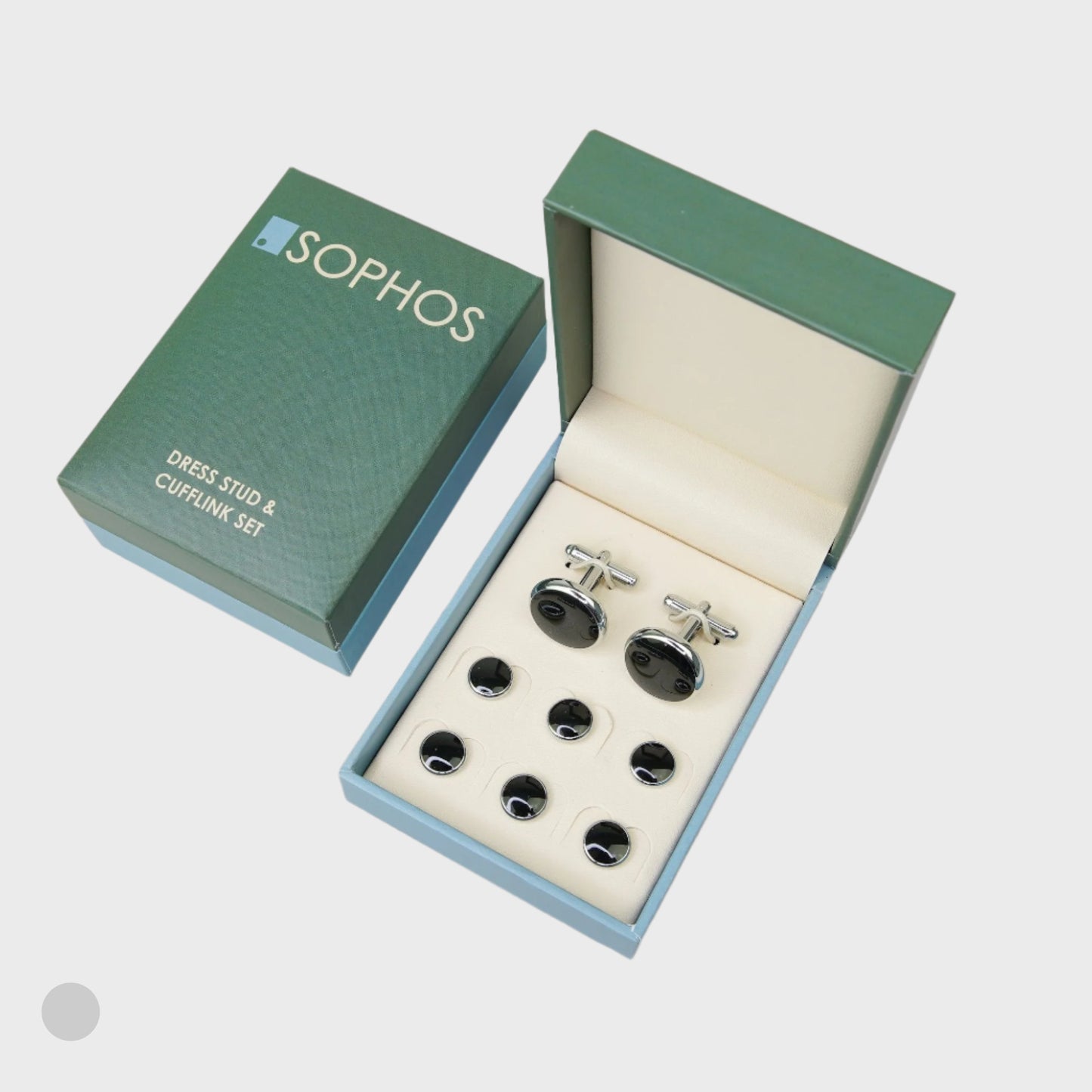 Dress Stud & Cufflink Set Black/Silver