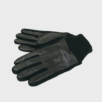 District Leather Glove with Knitted Writst