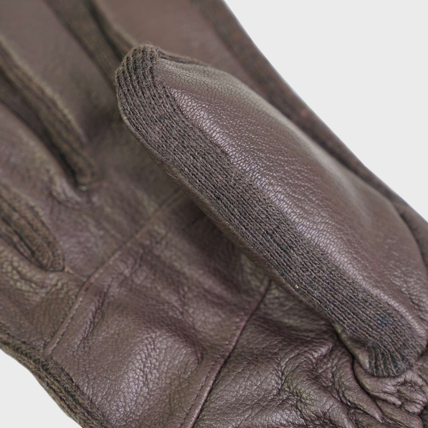 District Leather Glove with Knitted Writst