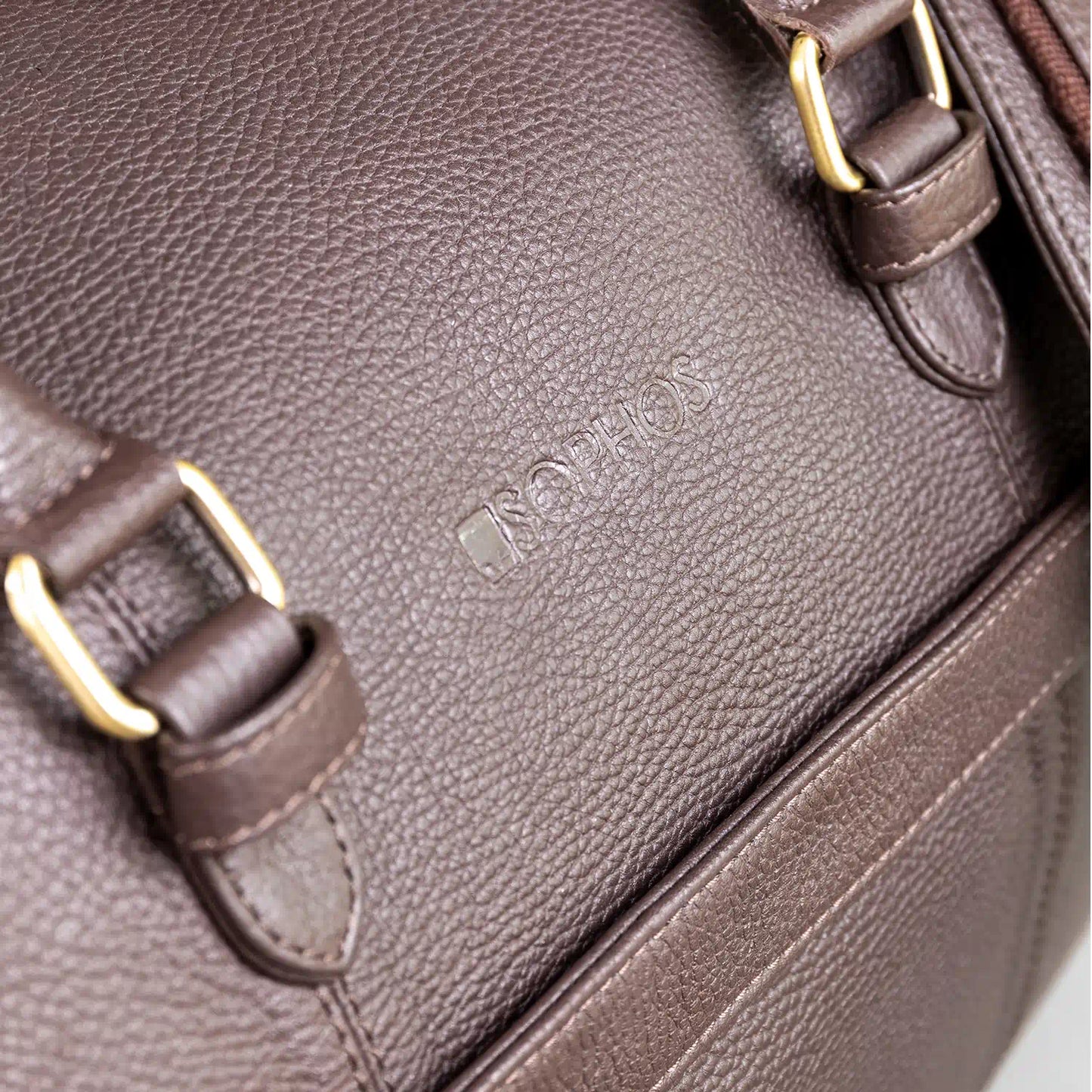 Oak Pebble Grain Leather Holdall