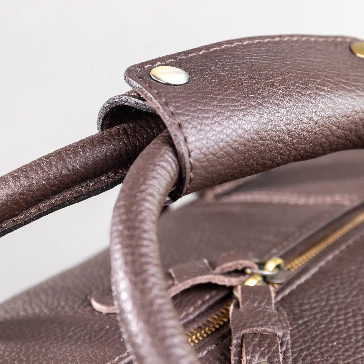 Oak Pebble Grain Leather Holdall
