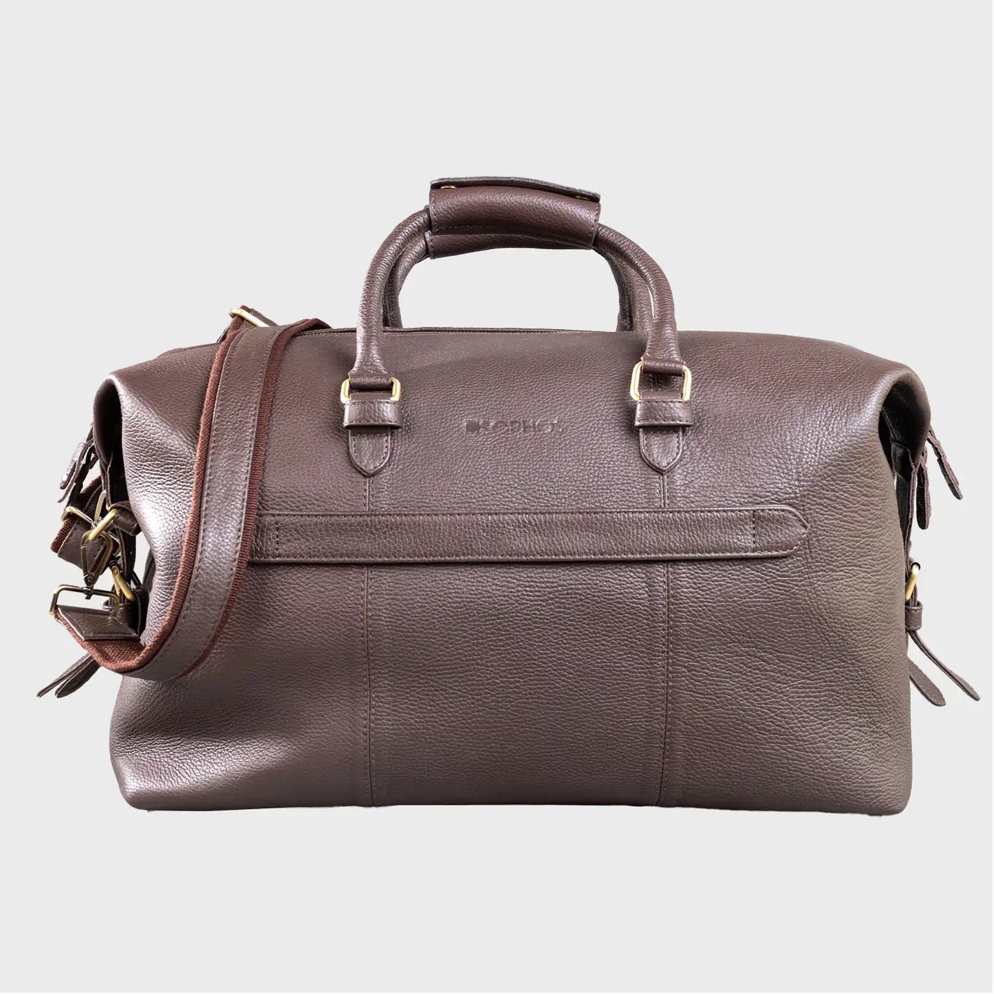 Oak Pebble Grain Leather Holdall