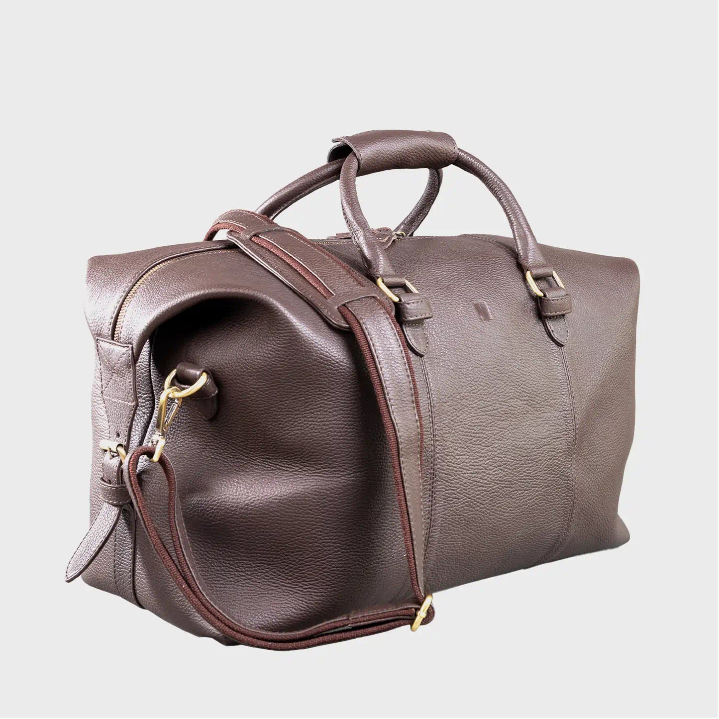Oak Pebble Grain Leather Holdall