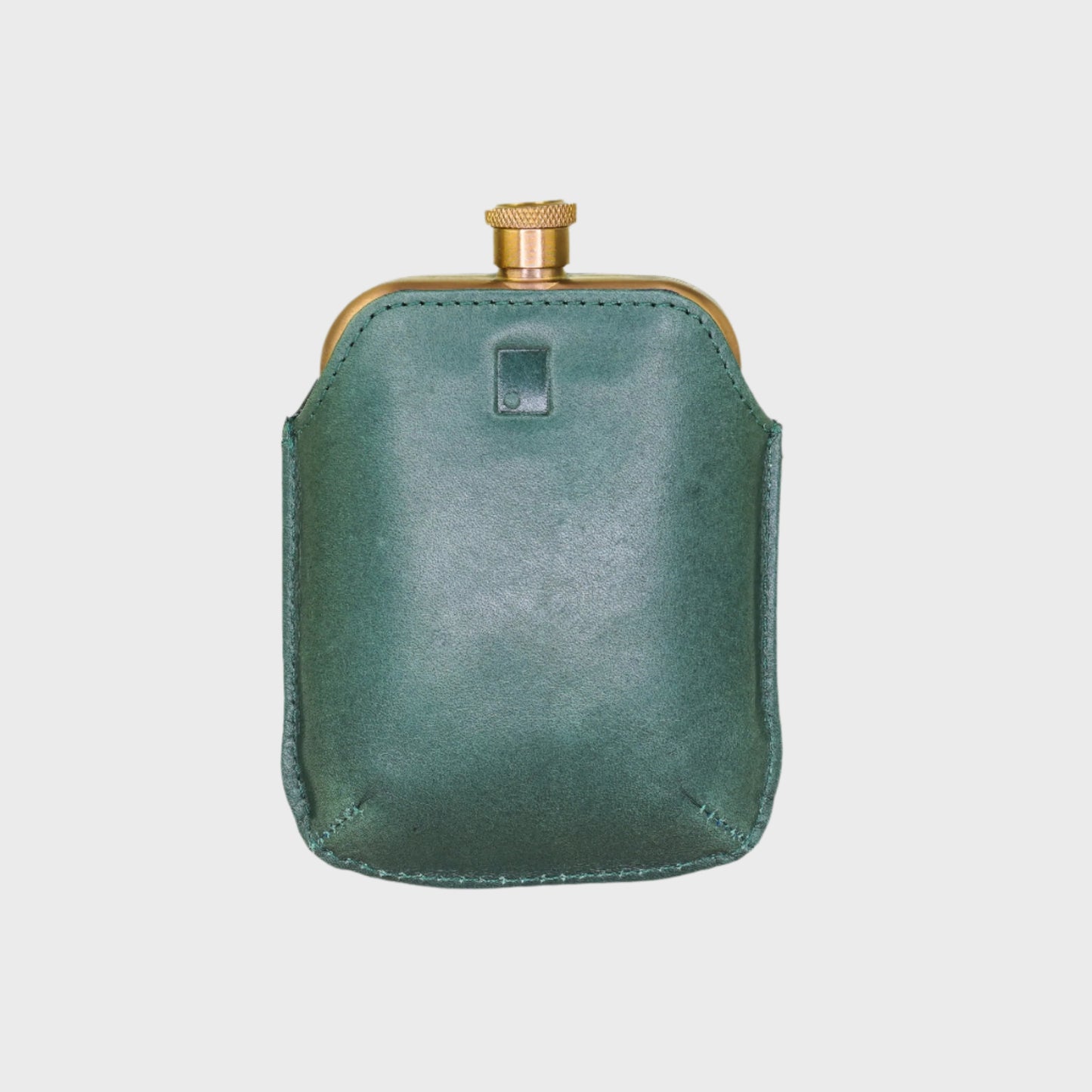Hip Flask with Colour-Block Leather Sleeve