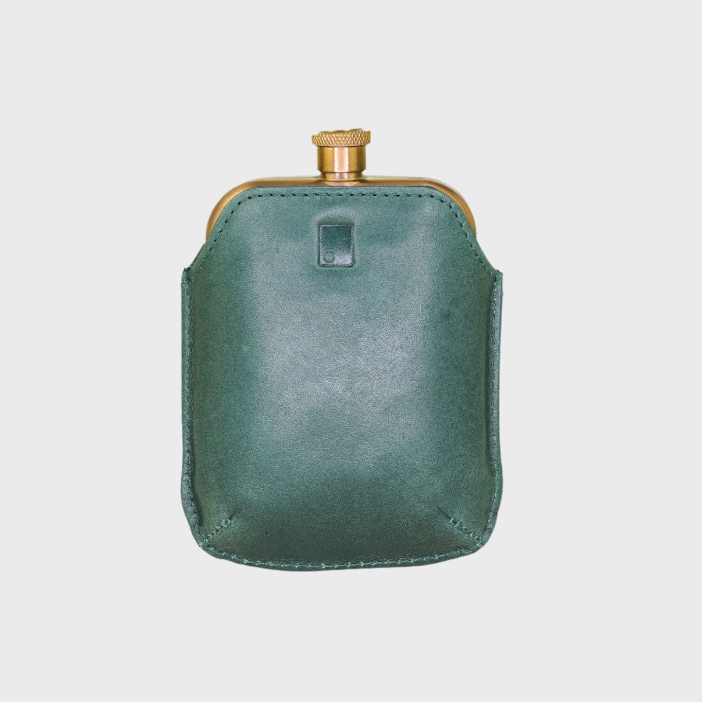 Hip Flask with Colour-Block Leather Sleeve