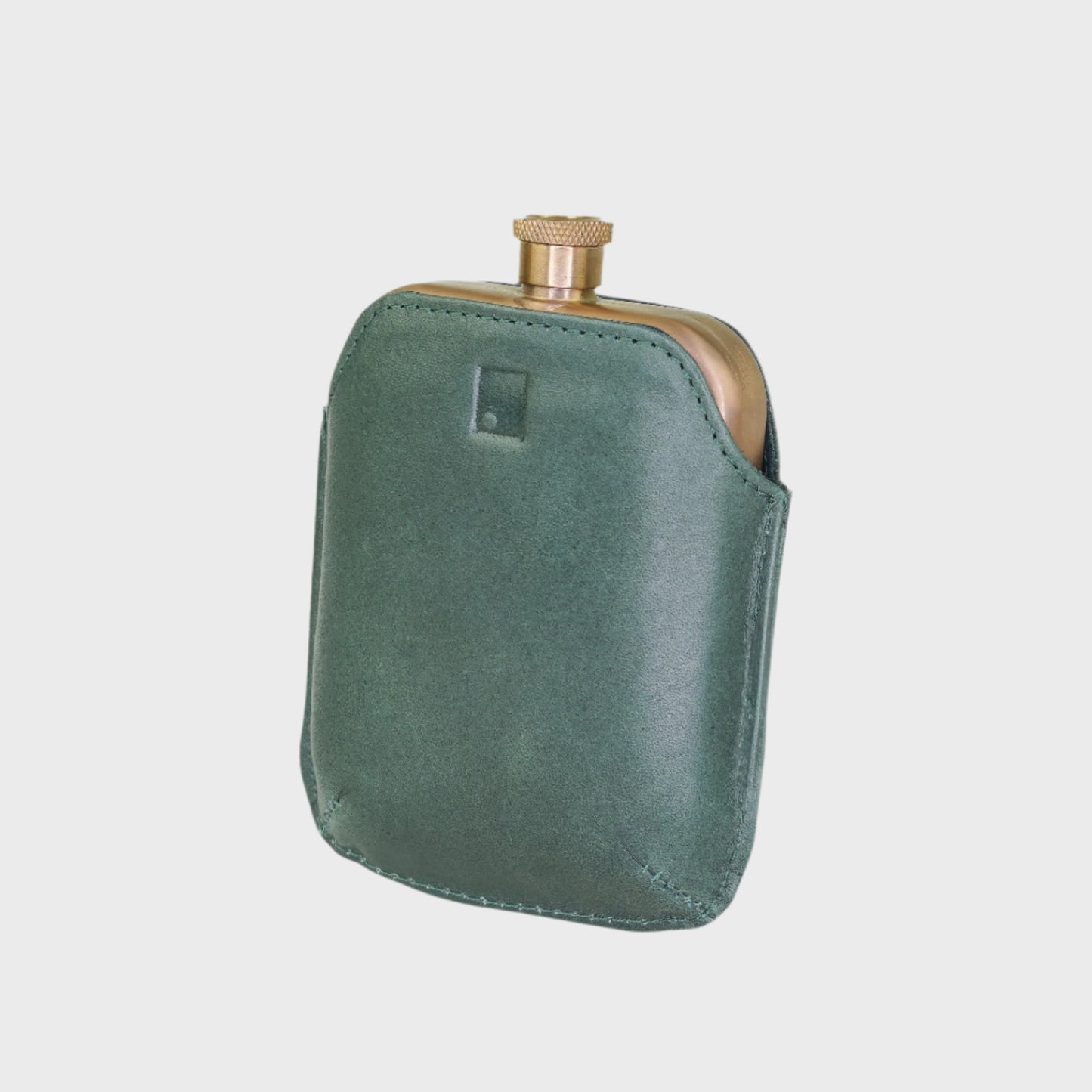 Hip Flask with Colour-Block Leather Sleeve