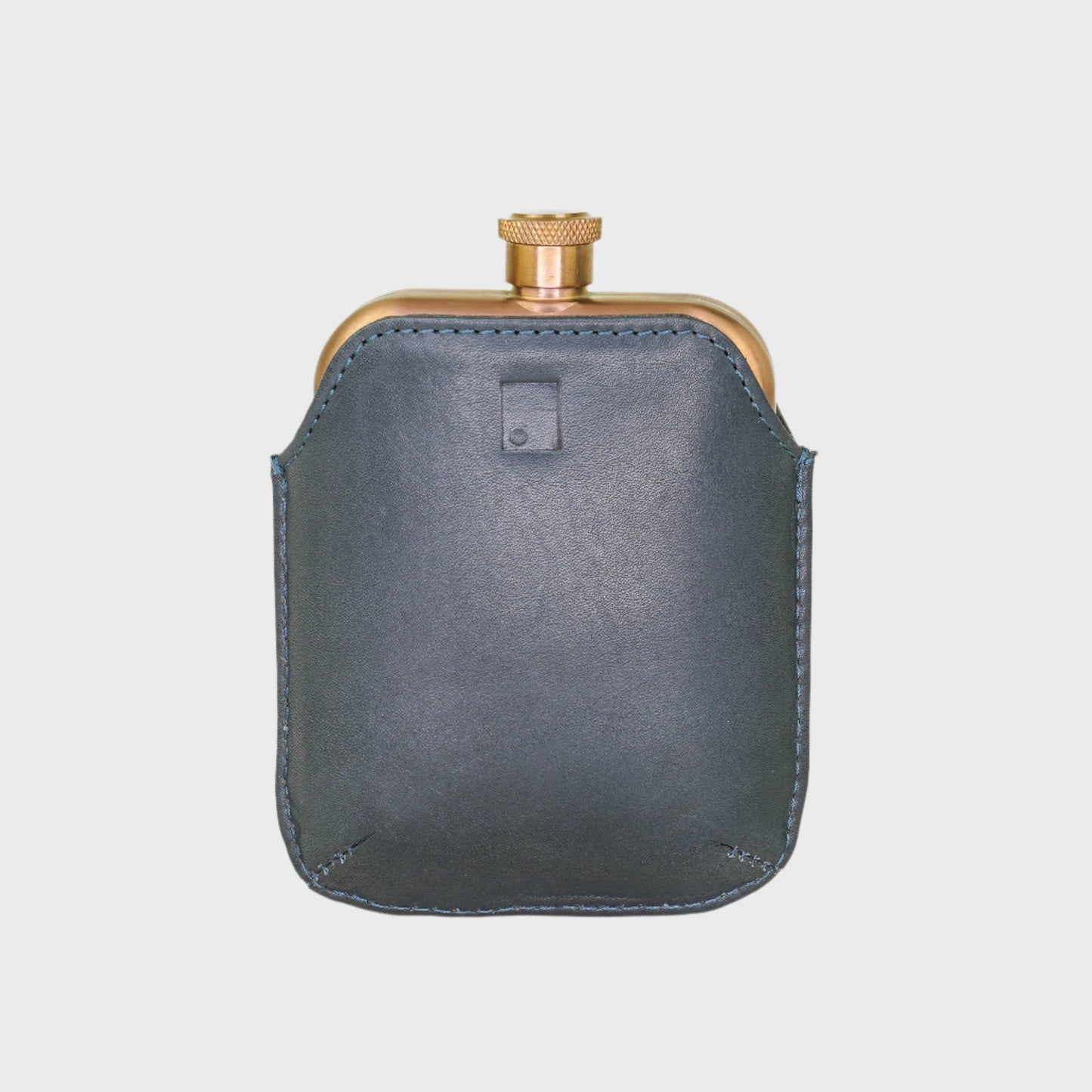 Hip Flask with Colour-Block Leather Sleeve