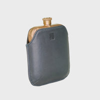 Hip Flask with Colour-Block Leather Sleeve