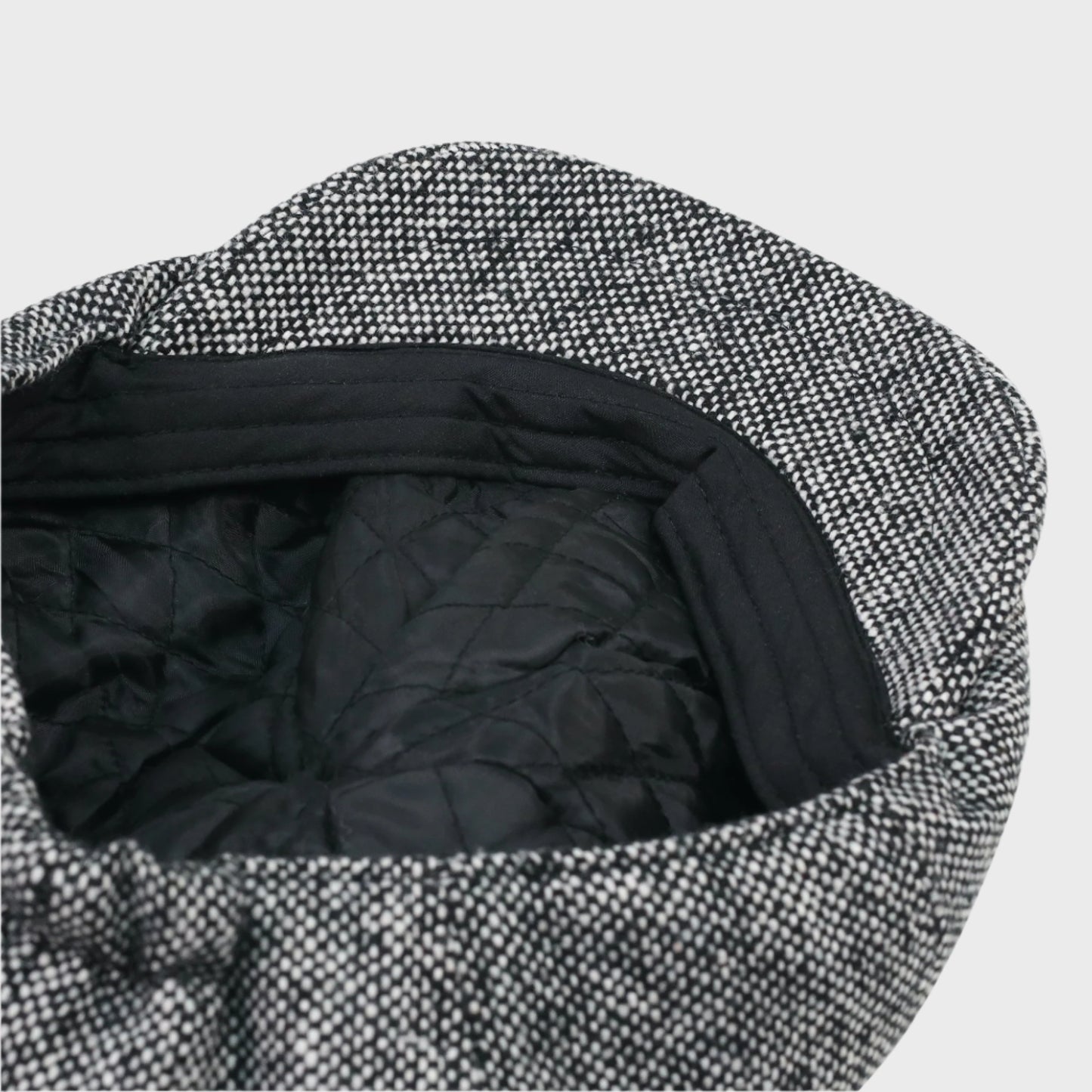 8-Panel Marl Tweed Flat Cap - Grey