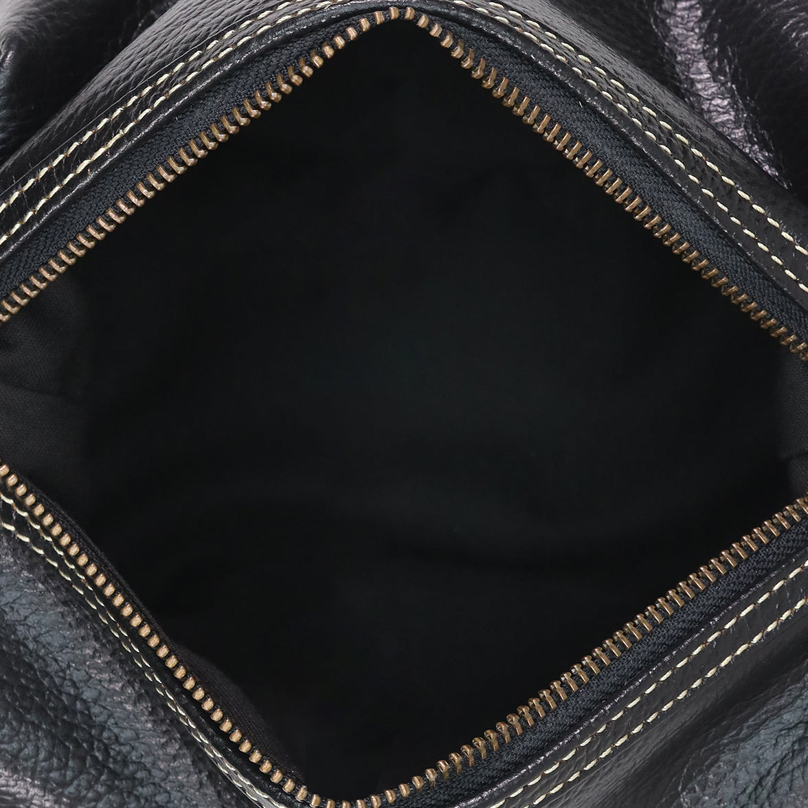 Attire Leather Stitched Washbag