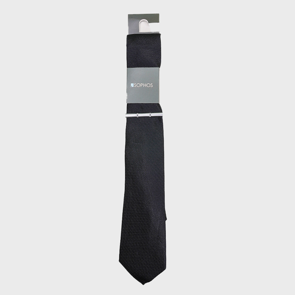 Black Silk Tie and Tie Bar Bundle
