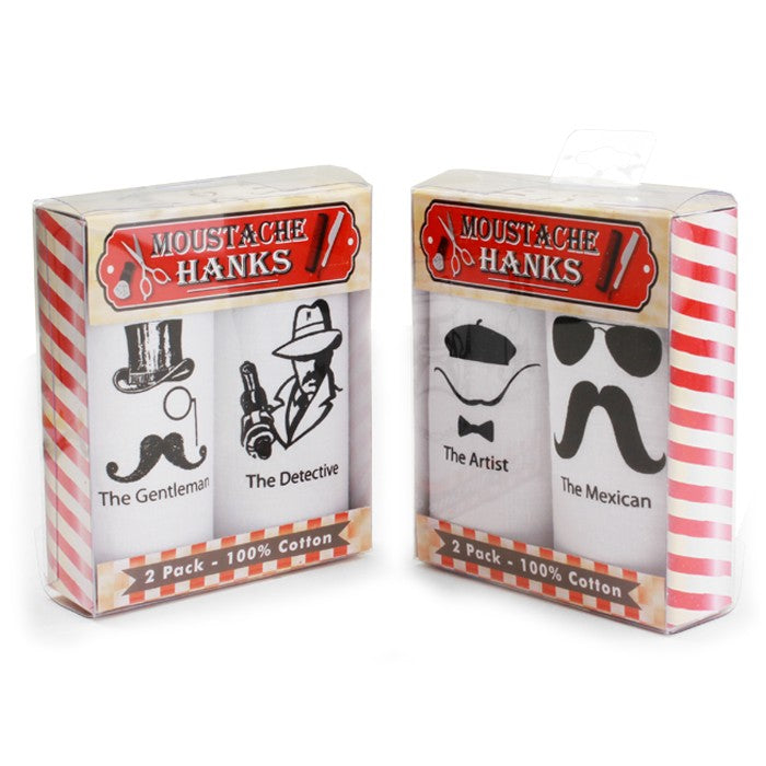 Moustache Handkerchief (Sold in Dispenser of 6)