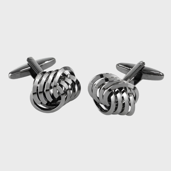 Gunmetal Finish 8 Linked Hoop Cufflinks