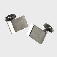 Brushed Gunmetal Rectangle Cufflinks