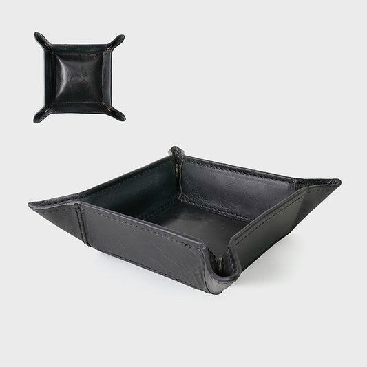 Leather Coin Tray - Black