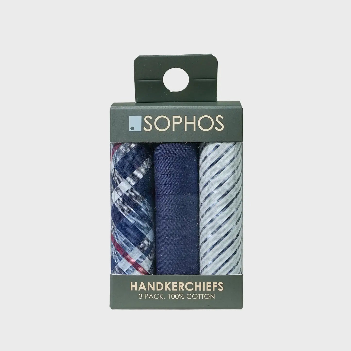 Blue Check & Stripe Handkerchiefs - Pack of 3