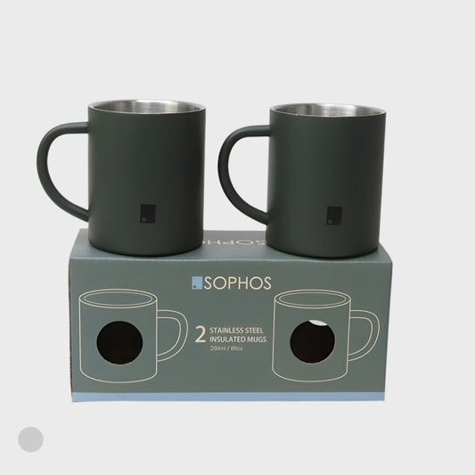 250 ml Matte Stainless Steel Insulated Mug Set