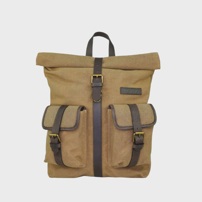 Waxed Canvas Roll Top Rucksack
