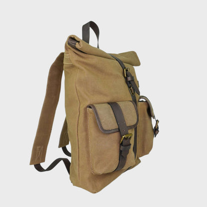Waxed Canvas Roll Top Rucksack