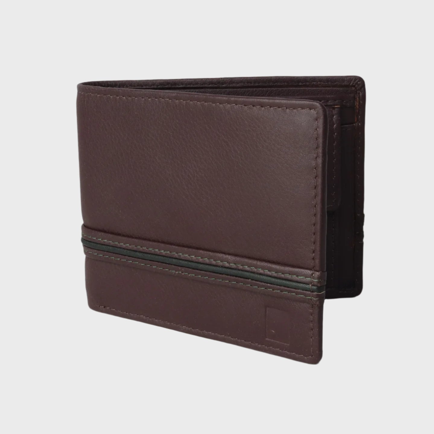 Pebble Grain Stripe Leather Wallet