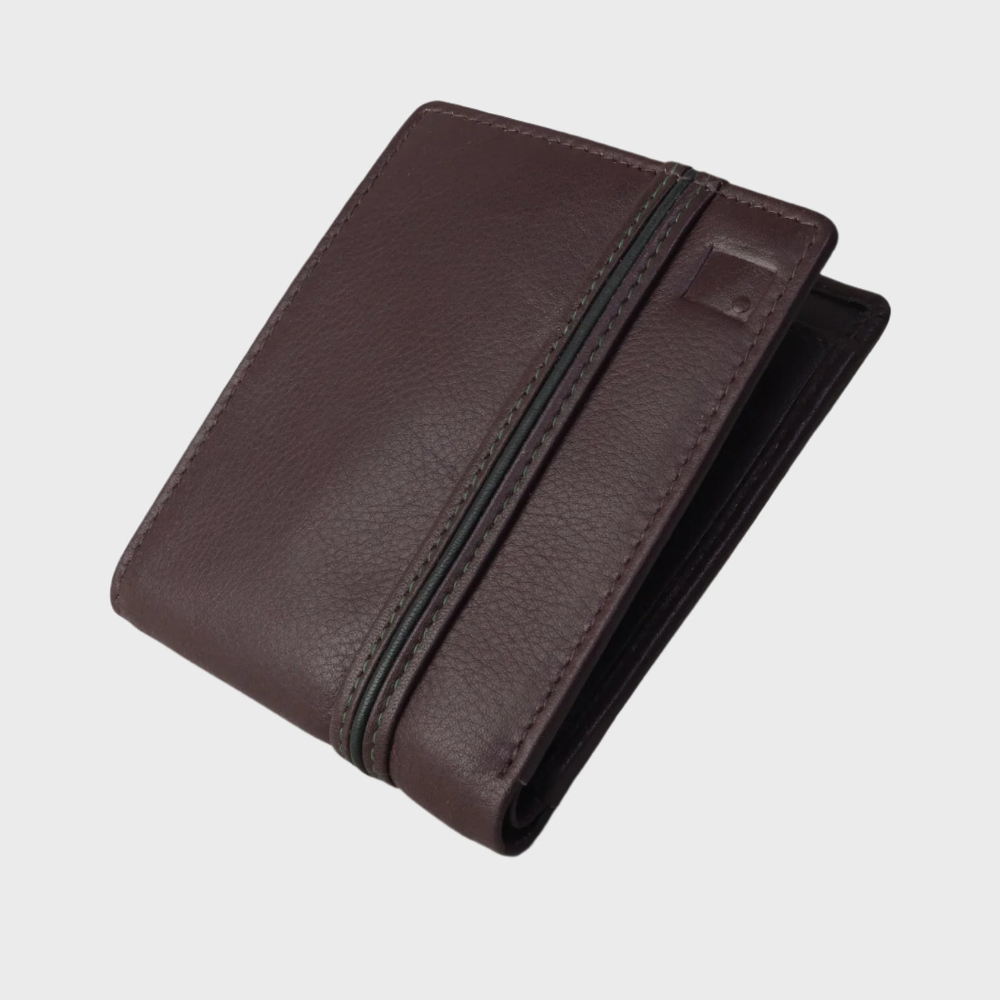 Pebble Grain Stripe Leather Wallet