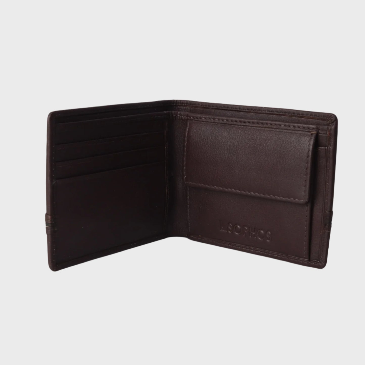 Pebble Grain Stripe Leather Wallet