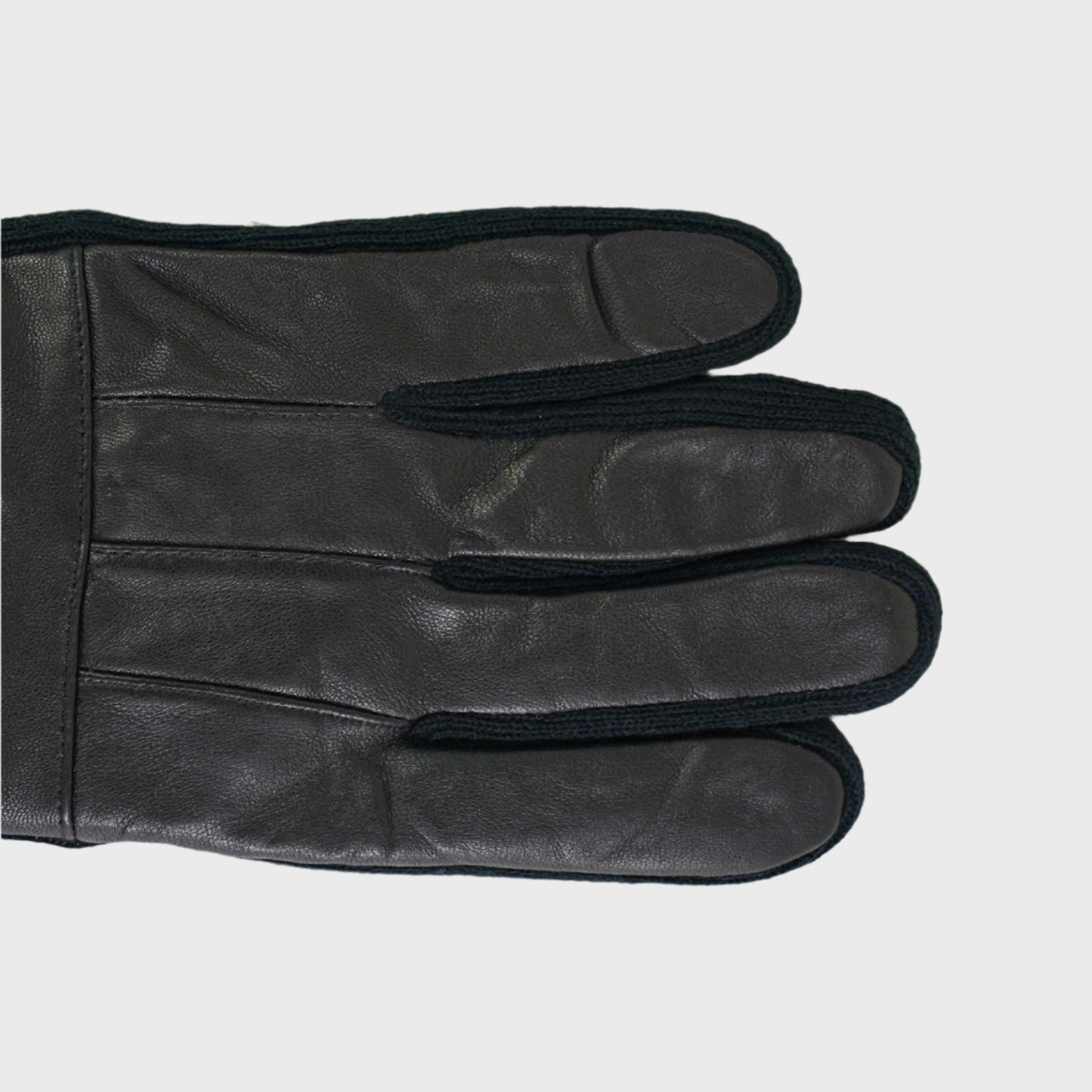 District Leather Glove with Knitted Writst