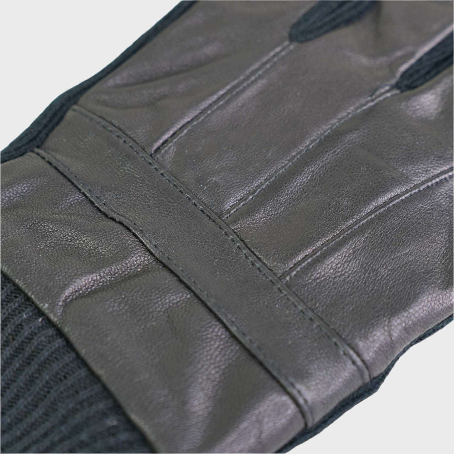 District Leather Glove with Knitted Writst