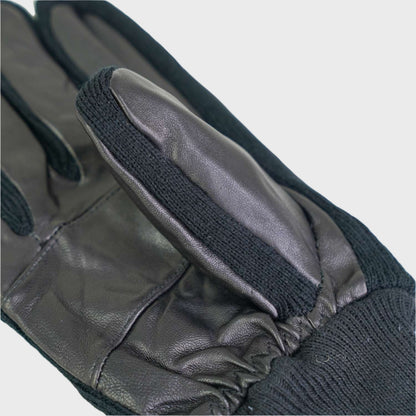 District Leather Glove with Knitted Writst