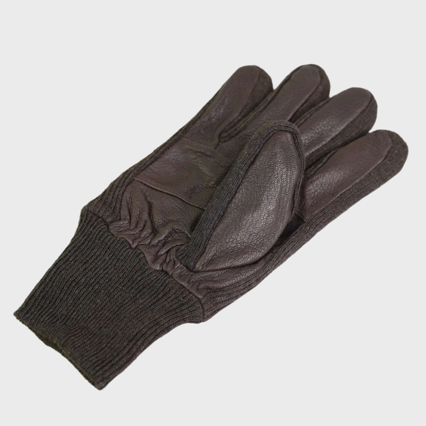 District Leather Glove with Knitted Writst