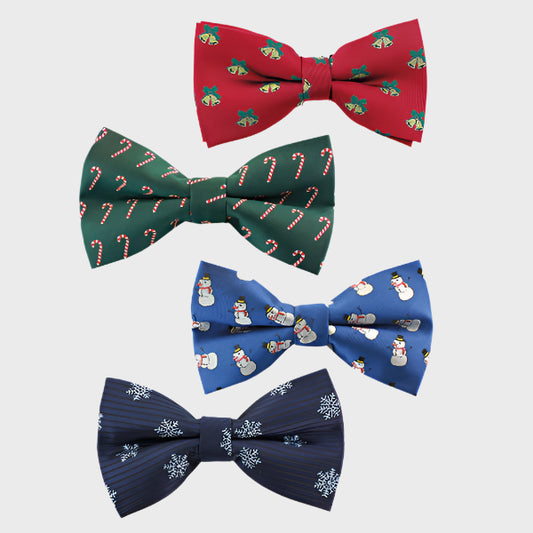 Pack of 12 Novelty Xmas Bow Ties - Mixed Designs