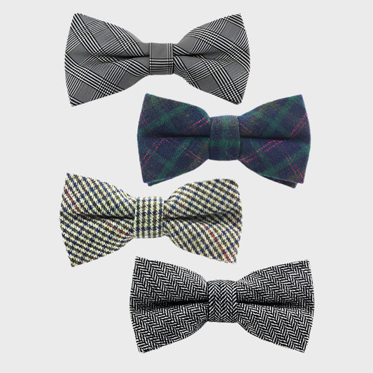 Pack of 12 Check Bow Ties - Mixed Designs