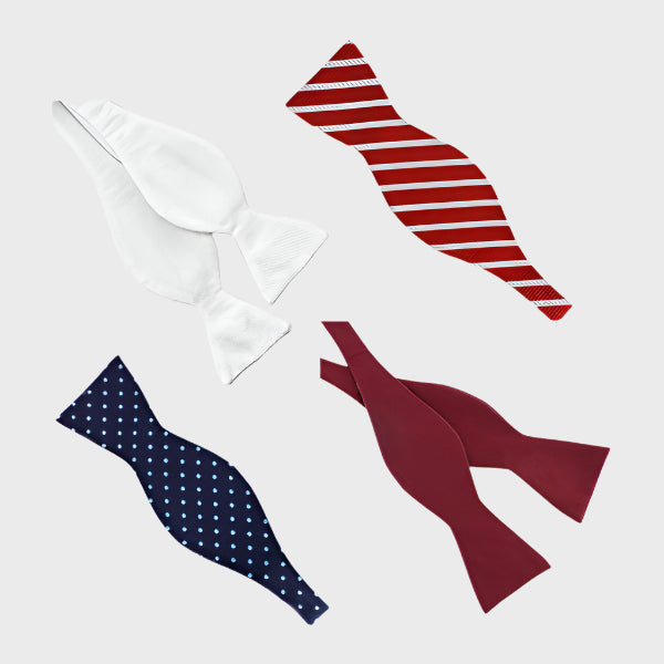 Pack of 12 Self-Tie Bow Ties - Mixed Designs