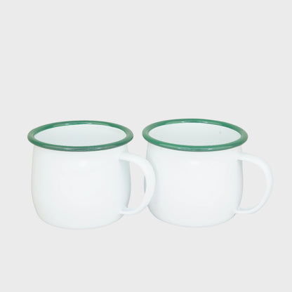 Twin Pack Enamel 400ml Mugs