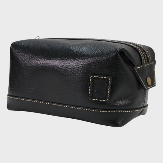 Attire Colour-Block Leather Stitched Washbag