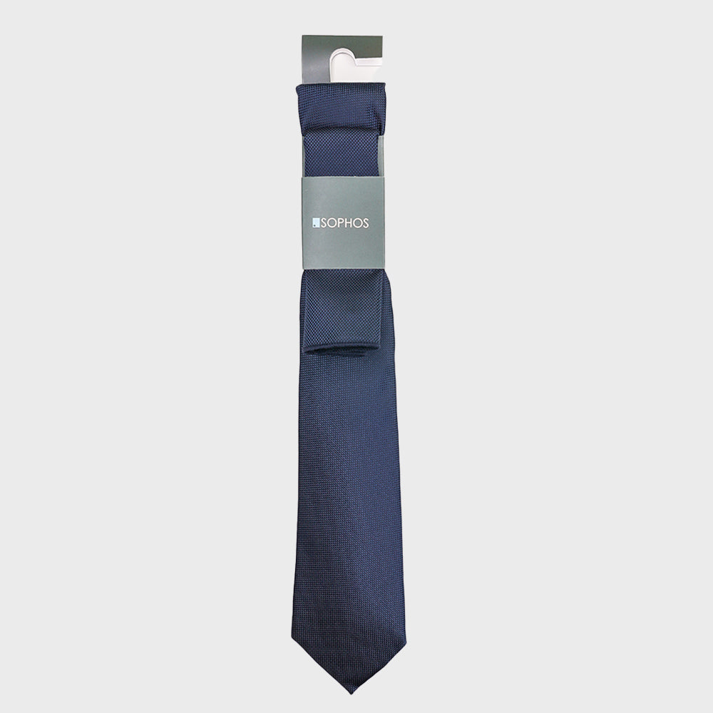 Navy Waffle Tie and Pocket Square Pack