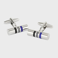 Cylinder Navy/Light Blue/Mid Blue Cufflinks