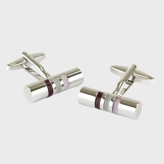 Cylinder Lilac/Mother of Pearl Effect/Light Lilac Cufflinks