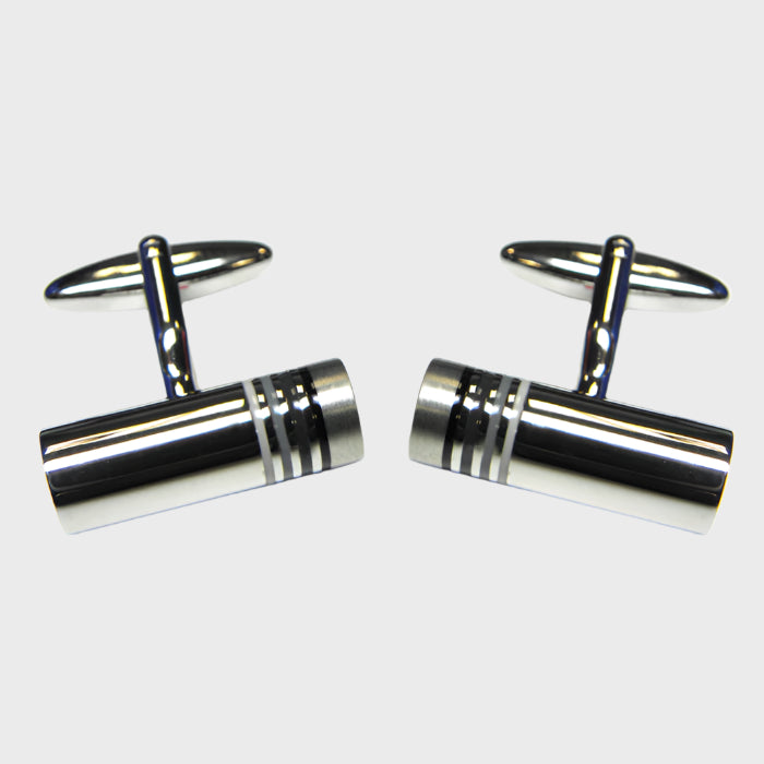 Shiny Black Toned Rhodium Finish Cufflinks