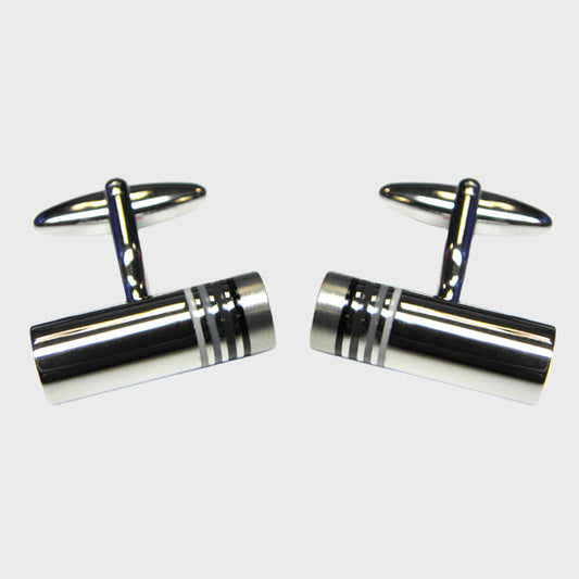 Shiny Black Toned Rhodium Finish Cufflinks