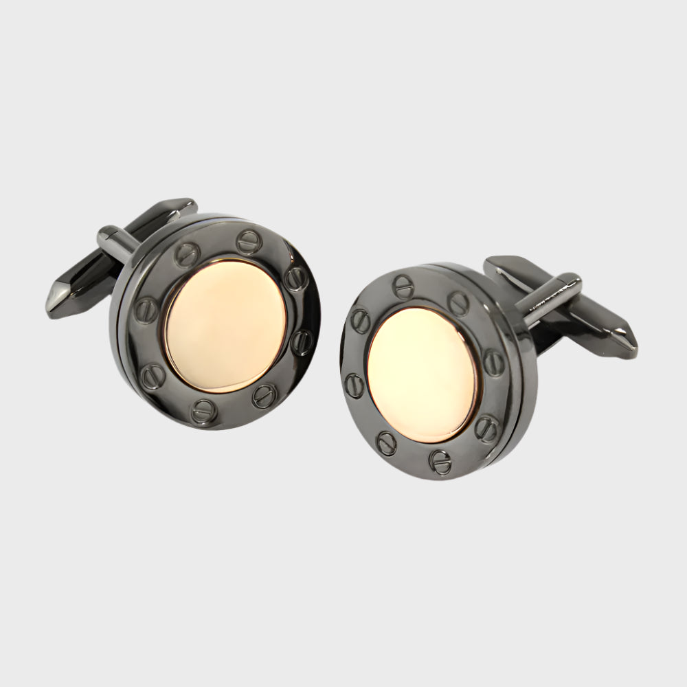 Gunmetal with Rose Gold Finish Centre Cufflinks