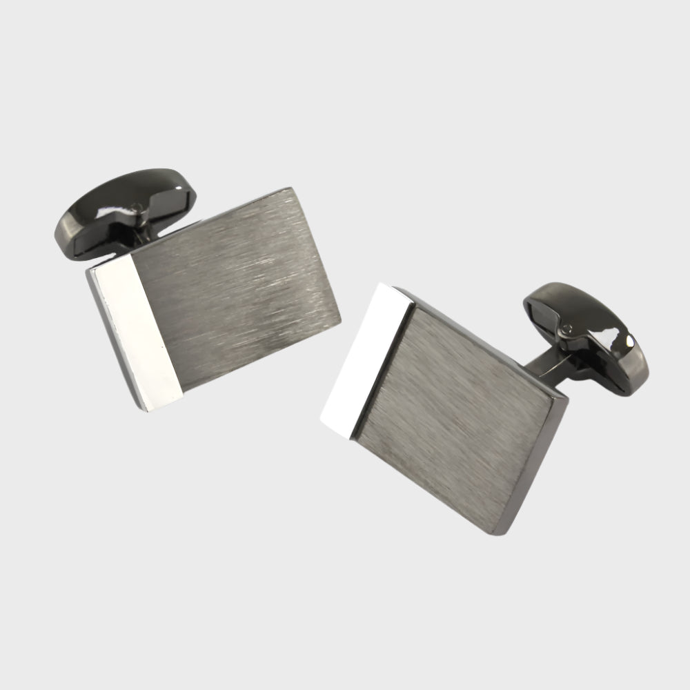 Brushed Gunmetal Rectangle Cufflinks