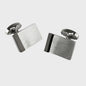 Brushed Silver Finish Rectangle Cufflinks