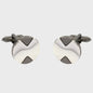 Round Gunmetal and Silver Finish Cufflinks