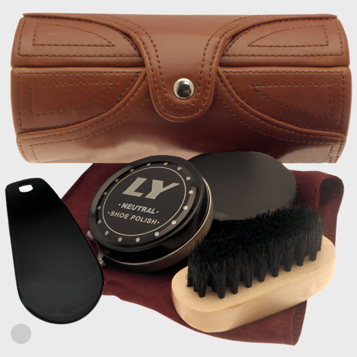 5 Piece Brown Barrel Shoe Kit