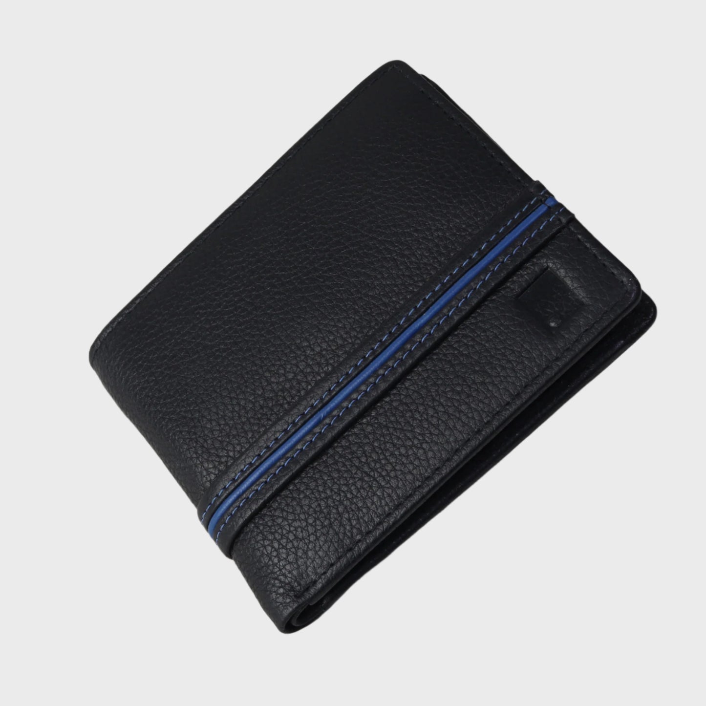 Pebble Grain Stripe Leather Wallet