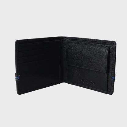 Pebble Grain Stripe Leather Wallet
