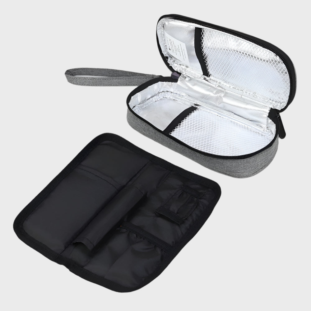 Grey Insulin Cooler Pouch