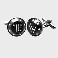 Gun Metal Gear Knob Cufflinks